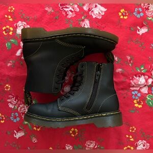 Dr. Martens Black and Yellow Combat Boots